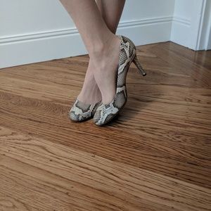 Kate Spade karolina snake print leather heels